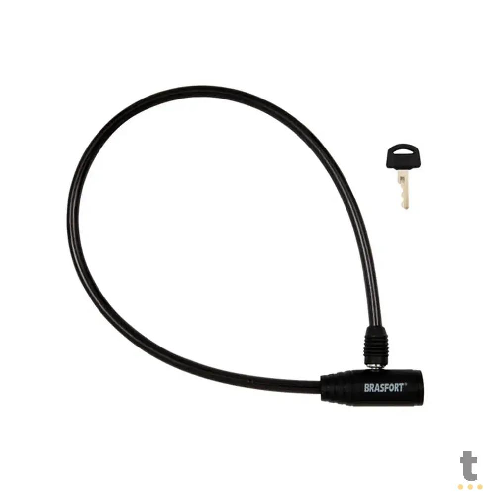 Cabo de Aço com Cadeado 8mm x 60cm com Chave para Bicicleta Brasfort - 77832 Truedata